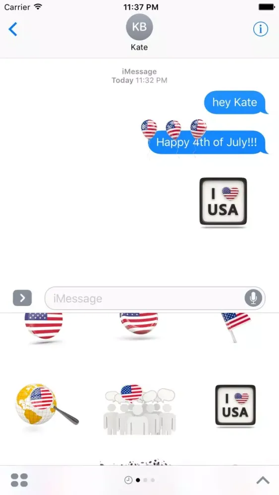 Tangkapan skrin American USA Flags
