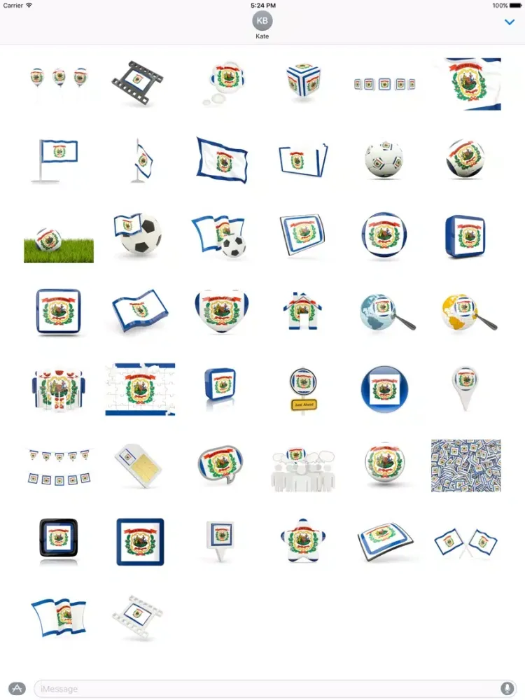 West Virginia Flag Stickers iPad  Ekran Görüntüleri