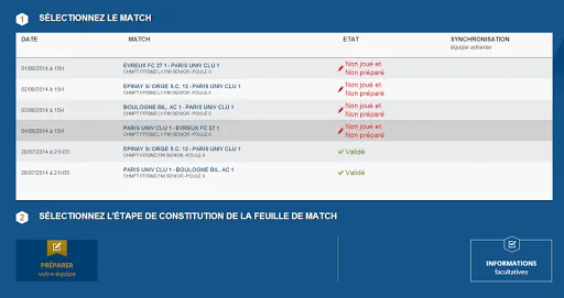 Feuille de match informatisée স্ক্রিনশট
