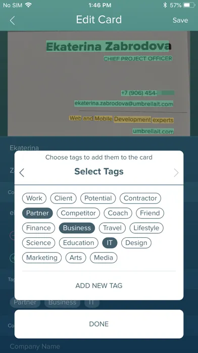 TakeMyCard Scan Business Cards Screenshots