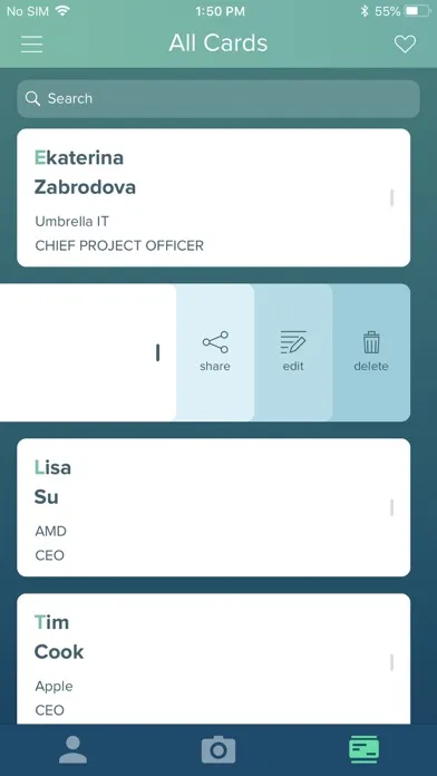 TakeMyCard Scan Business Cards Screenshots