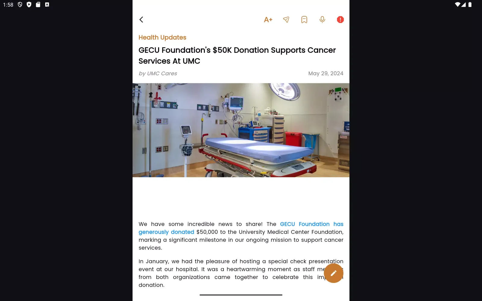 Capturas de pantalla de UMC Cares