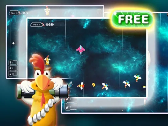 Chicken Attack Space: Ship Defense iPad  Ekran Görüntüleri