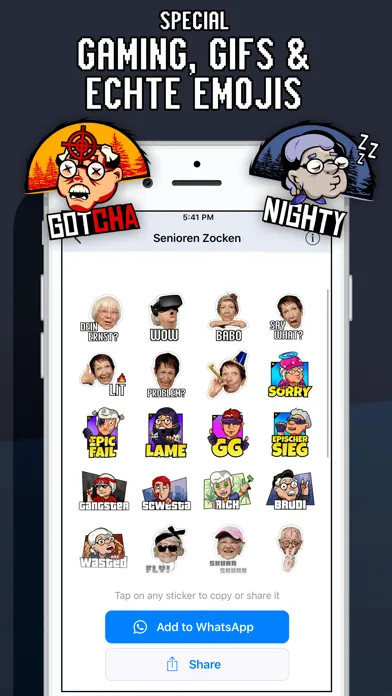 Tangkapan layar Senioren Zocken Emojis App