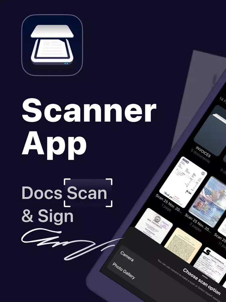 Scanner App: Docs Scan & Sign iPad  سکرین شاٹس