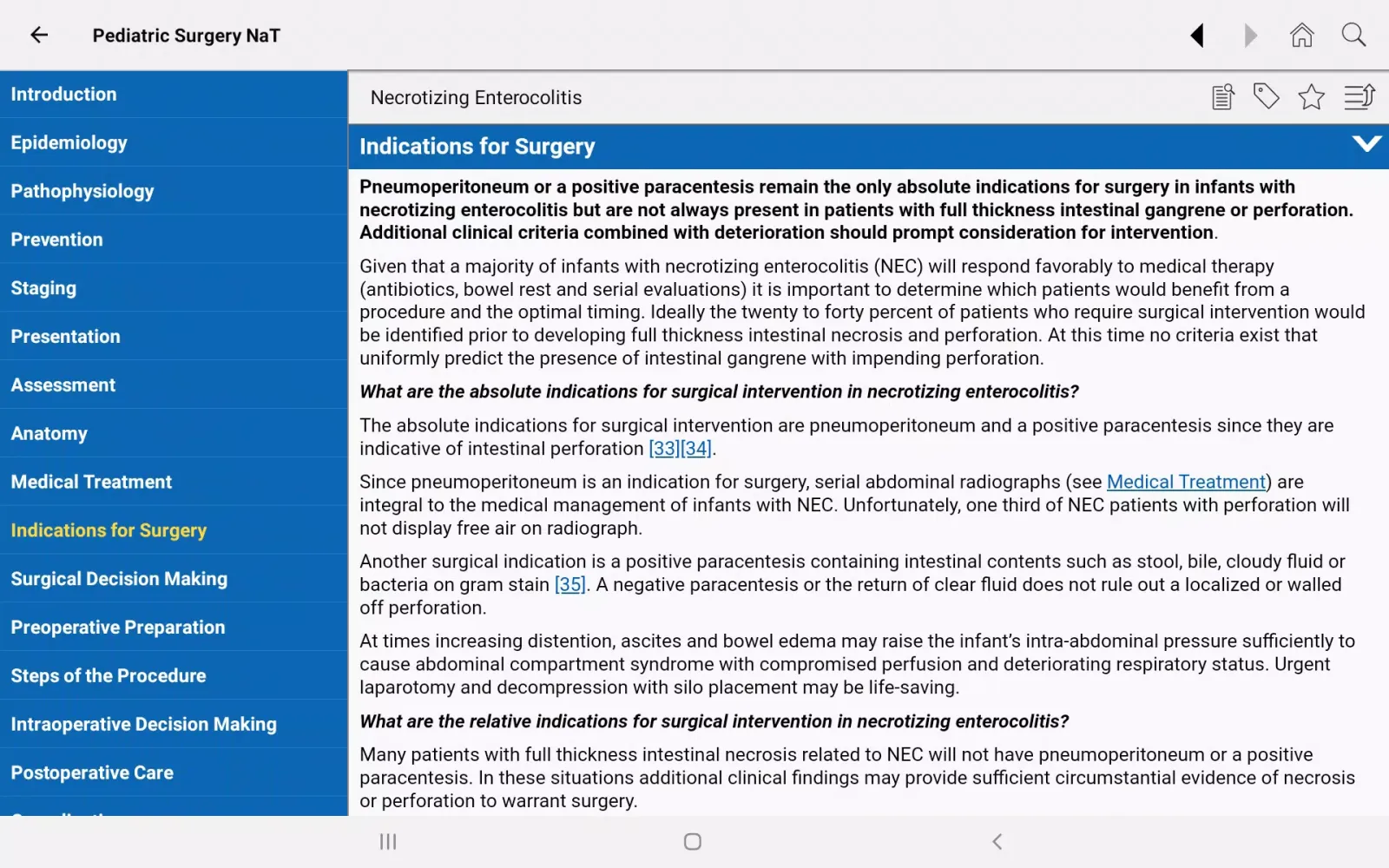 ภาพหน้าจอของ APSA Pediatric Surgery Library