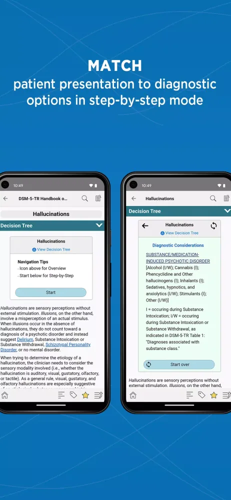 Captures d'écran de DSM-5-TR Differential Dx