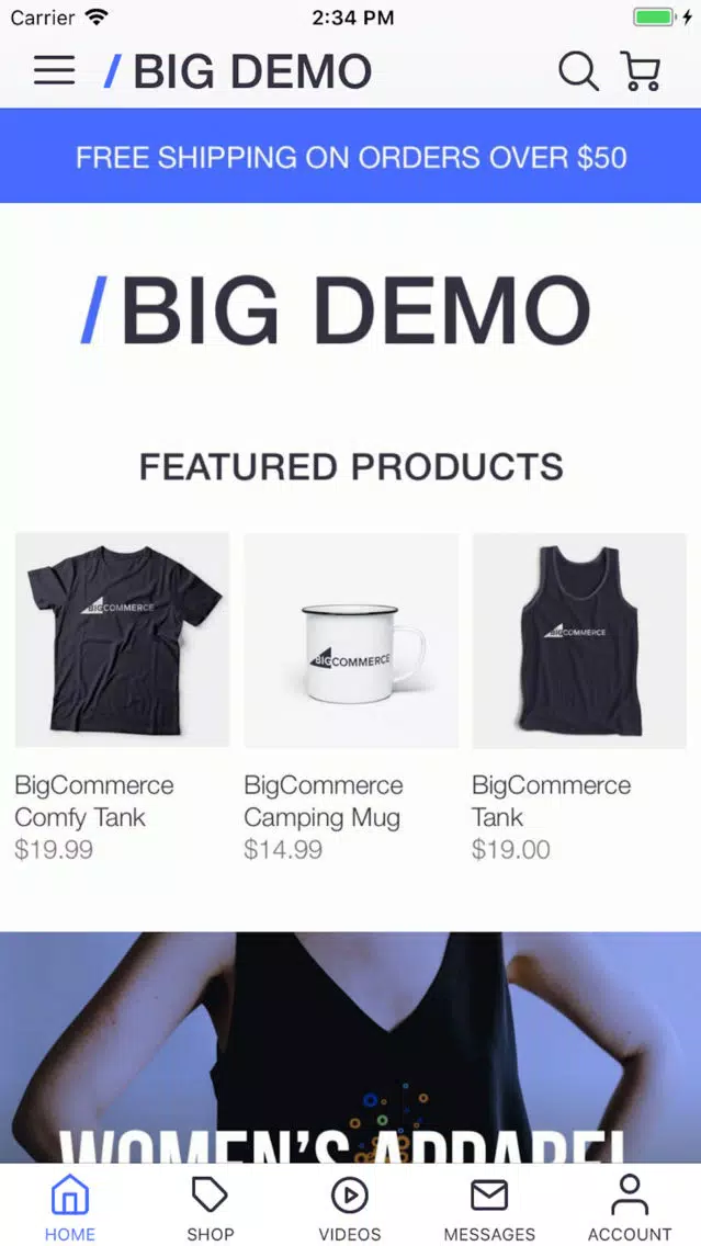 Tangkapan layar BigDemo App
