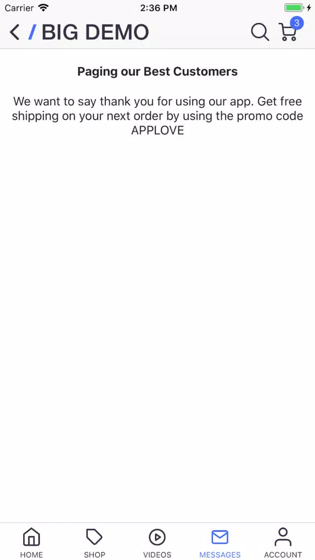 Tangkapan layar BigDemo App