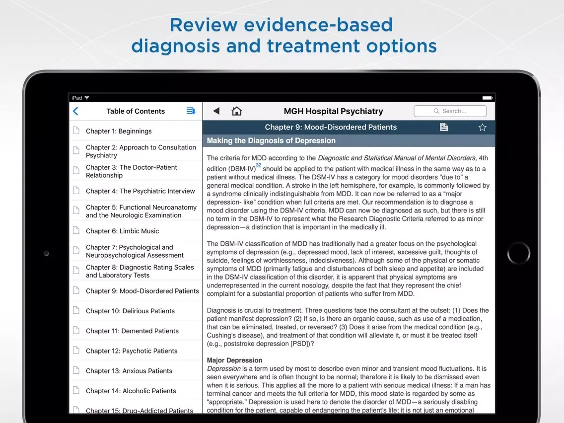 ภาพหน้าจอของ Hospital Psychiatry Handbook iPad 