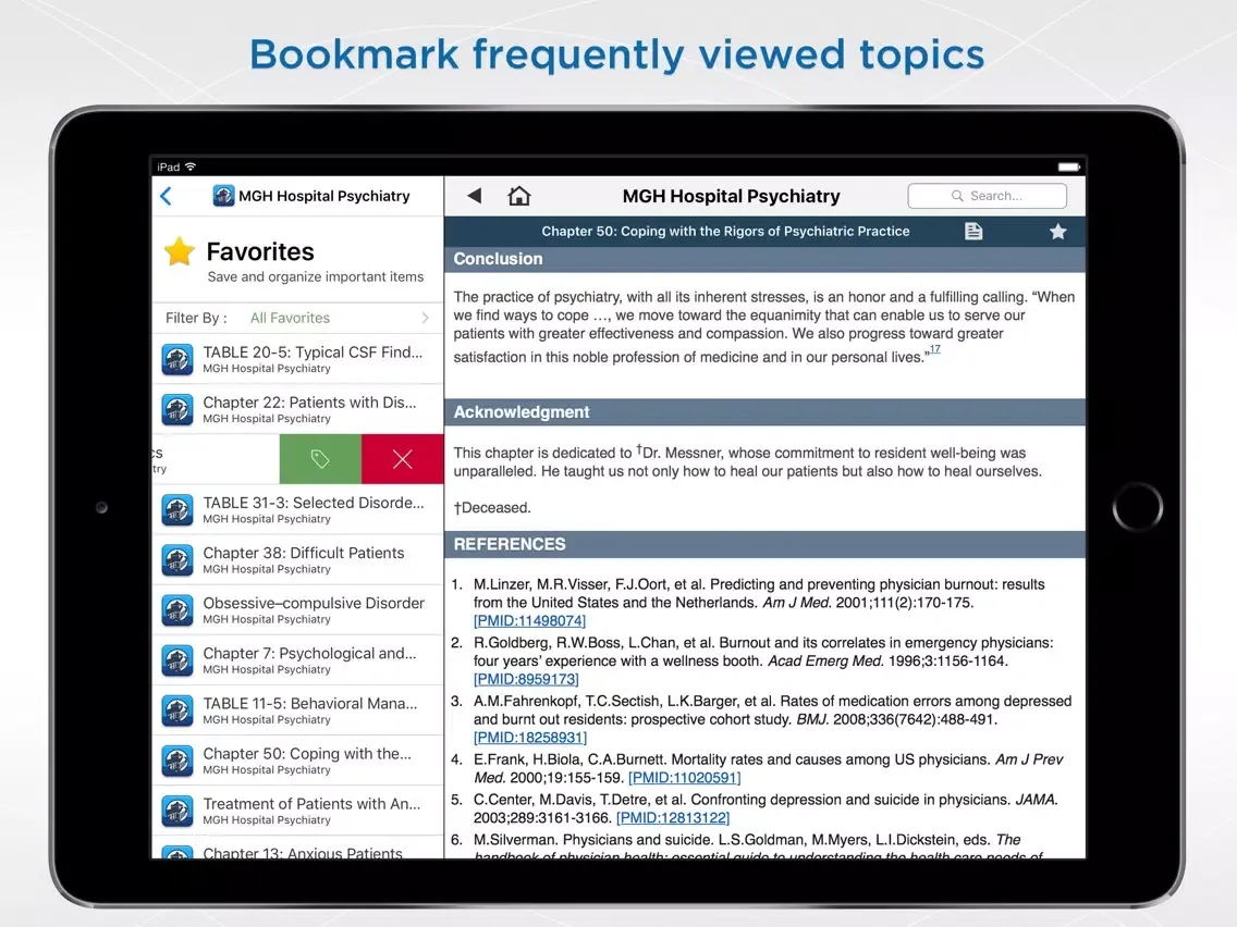 ภาพหน้าจอของ Hospital Psychiatry Handbook iPad 