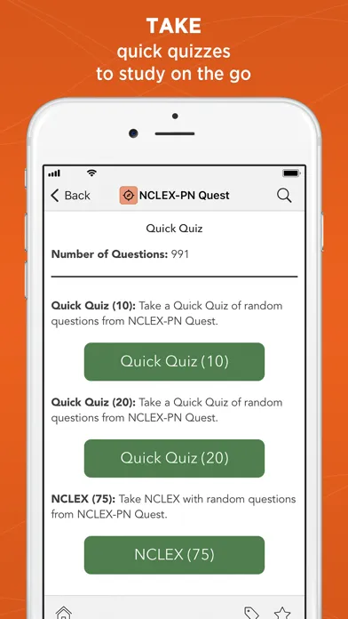 Capturas de tela do NCLEX-PN Quest
