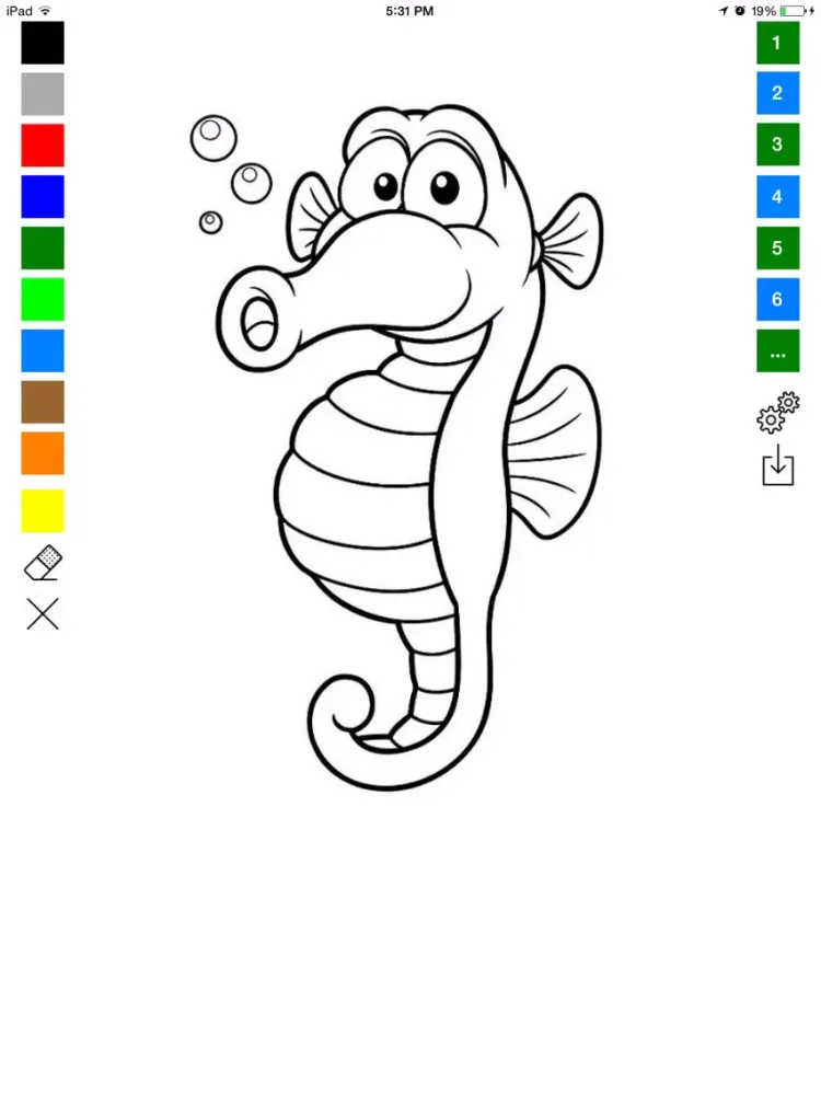 Ảnh chụp màn hình của Underwater Coloring Book for Kids: Color and Draw a Mermaid, Sea Horse, Turtle and more iPad 