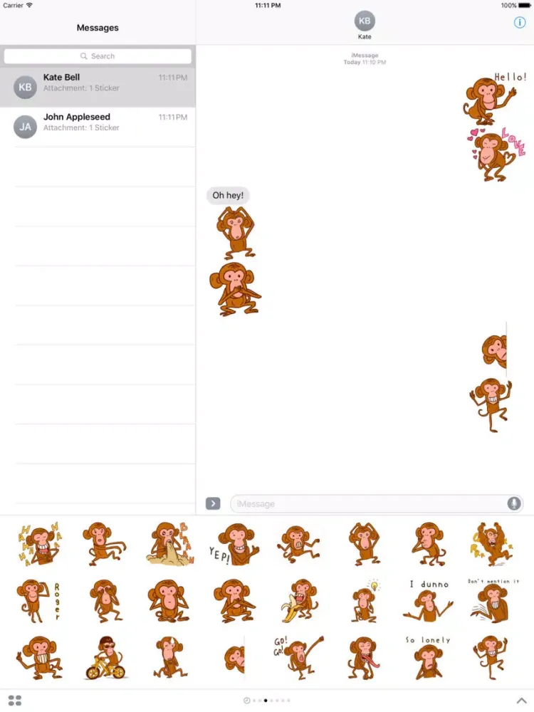 Monkey Business Stickers iPad  سکرین شاٹس