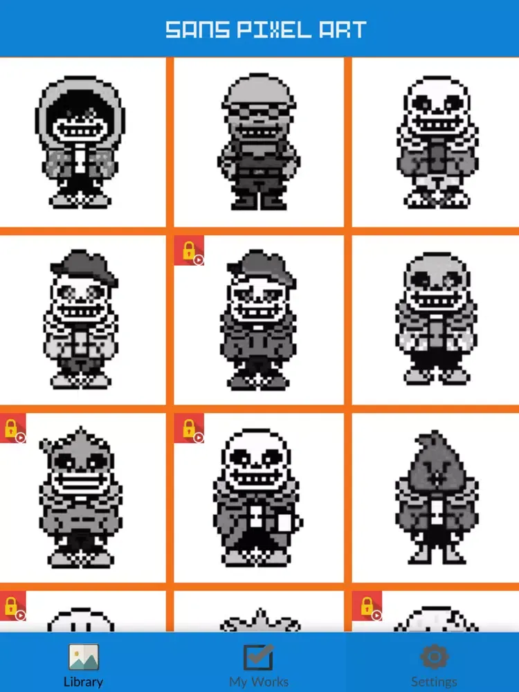 Undertale Sans Pixel Art iPad 应用截图