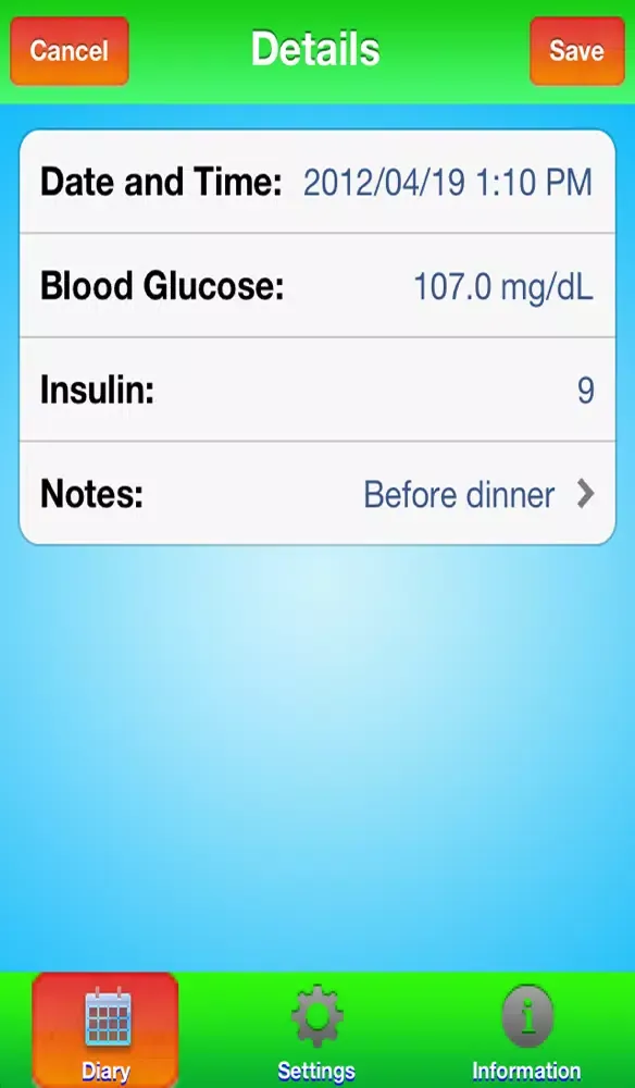 Ảnh chụp màn hình của Simple Diabetes