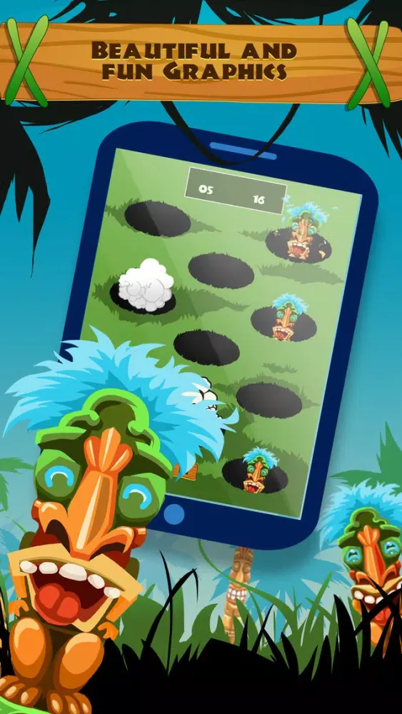 ภาพหน้าจอของ Bash and Smash The Tiki Totem Poles