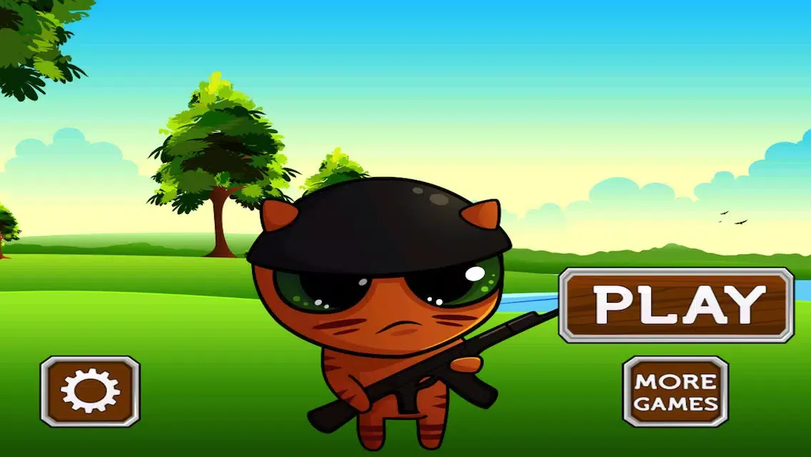 Tangkapan layar Commando Cat: Avoid the Bombs!