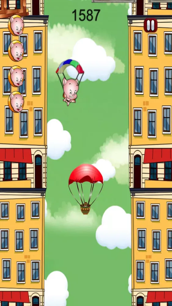 Crazy Parachute Pig Rescue スクリーンショット