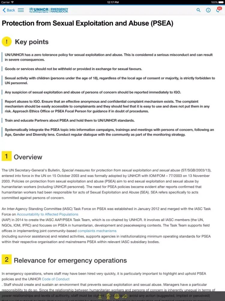 ภาพหน้าจอของ Emergency Handbook iPad 