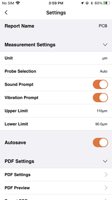 Smart Report-Thickness Tester Screenshots