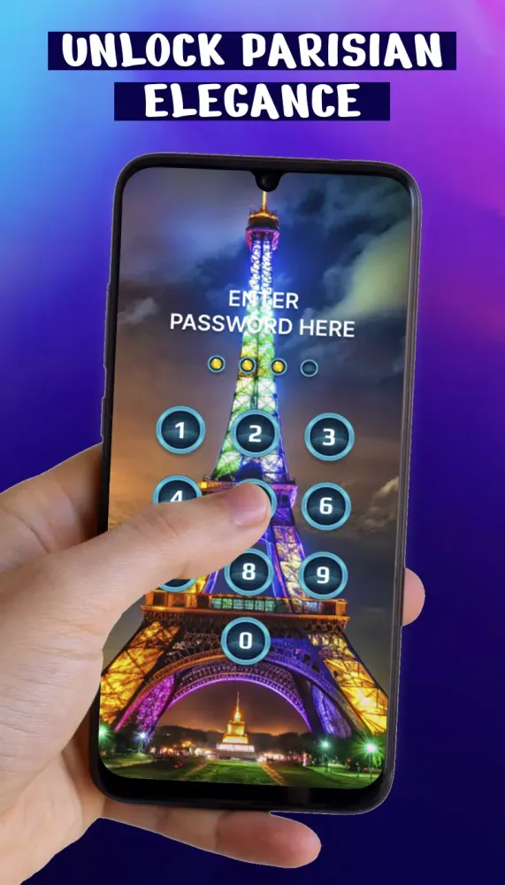 Pin Lock Screen- Eiffel Tower Screenshots