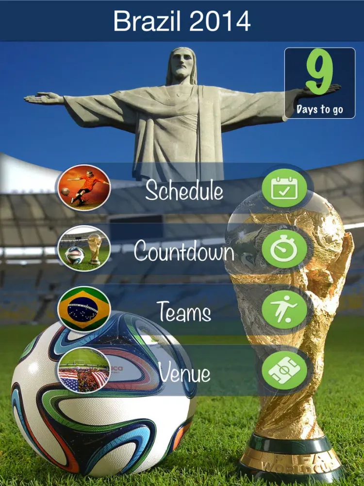 ภาพหน้าจอของ Soccer- Soccer Countdown + Schedule + Venues iPad 