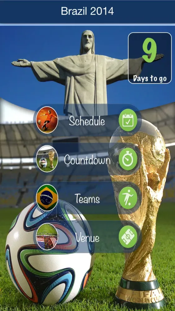 ภาพหน้าจอของ Soccer- Soccer Countdown + Schedule + Venues