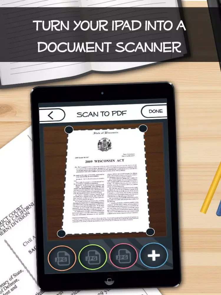 Scan to PDF- camera to pdf + docs to pdf iPad Screenshots