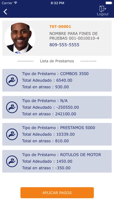 Capturas de tela do UNICARD RD