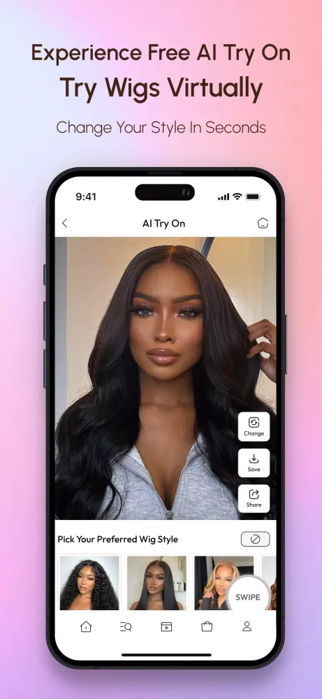 Capturas de pantalla de UNice: Wigs & Hair Bundles