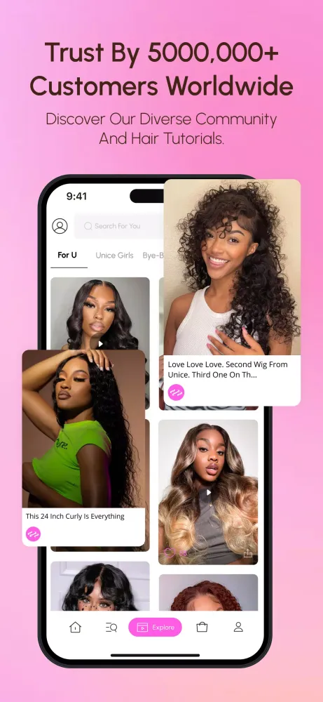 Capturas de pantalla de UNice: Wigs & Hair Bundles