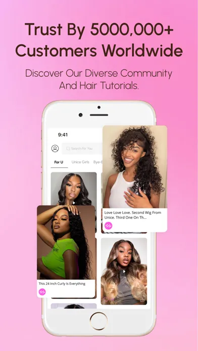 Capturas de pantalla de UNice: Wigs & Hair Bundles