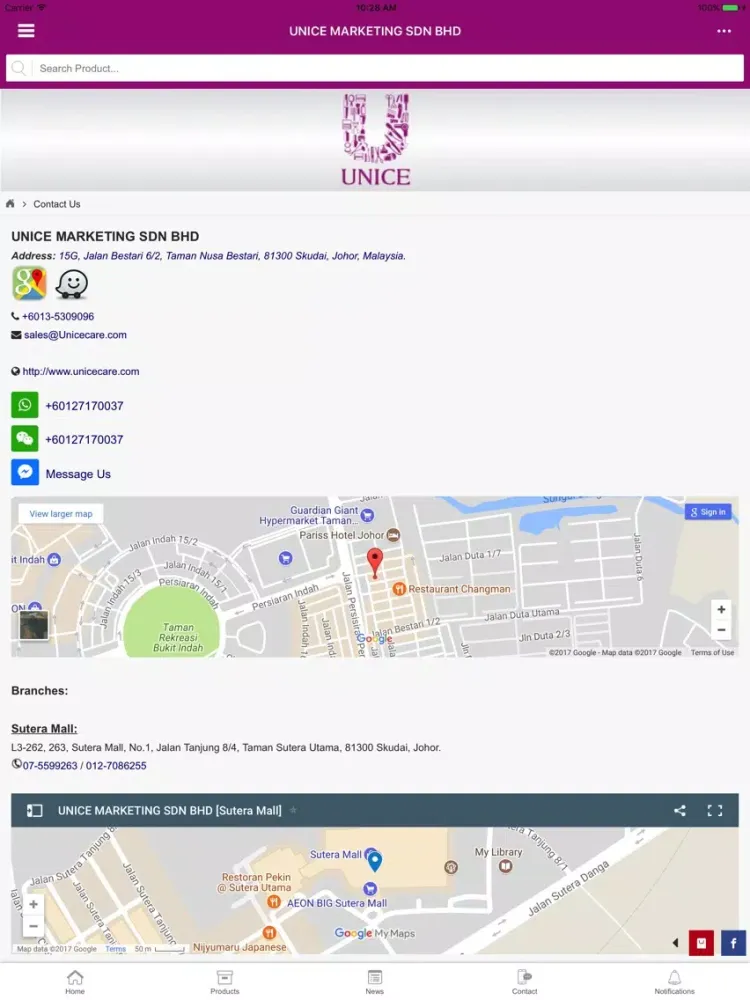 UNICE MARKETING SDN BHD iPad  سکرین شاٹس