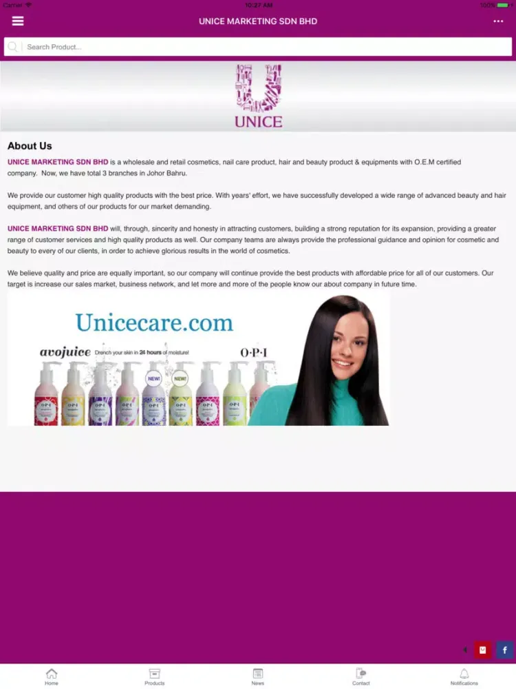 UNICE MARKETING SDN BHD iPad  سکرین شاٹس