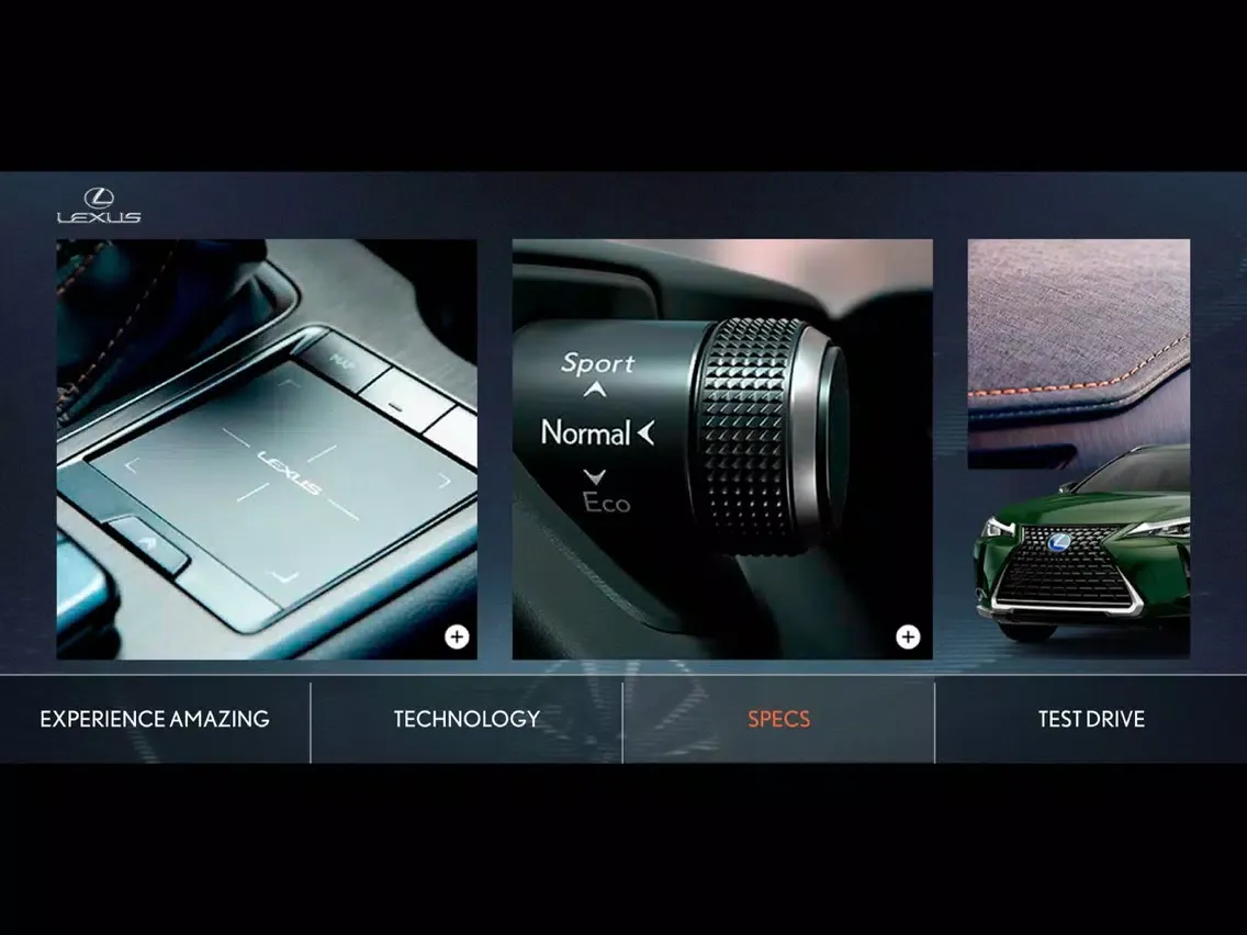 Capturas de tela do Lexus Experience PR iPad 