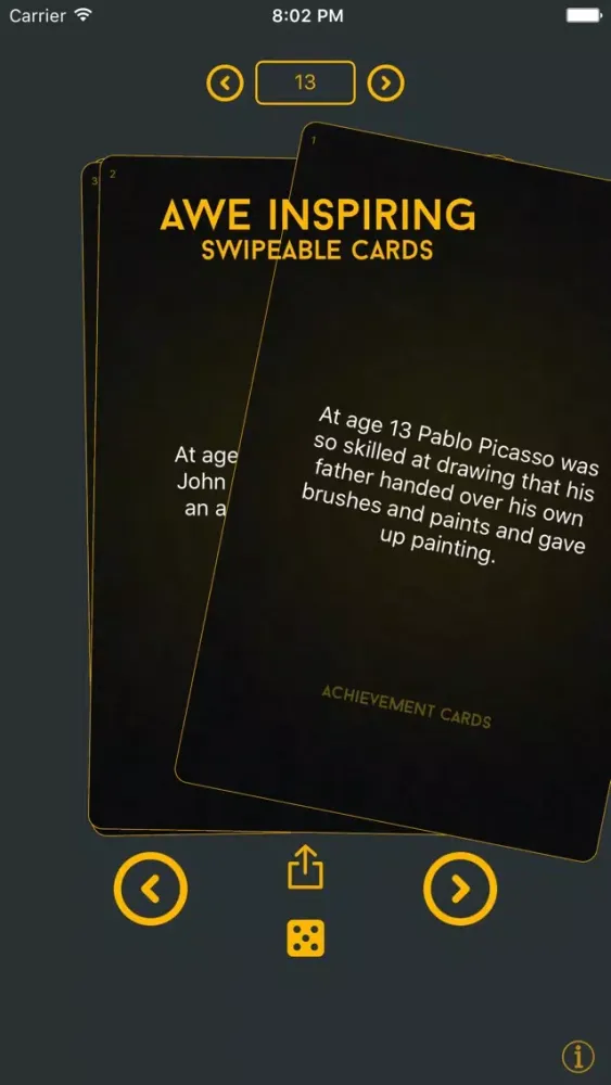 Tangkapan skrin Achievement Cards - What other people accomplished at your age