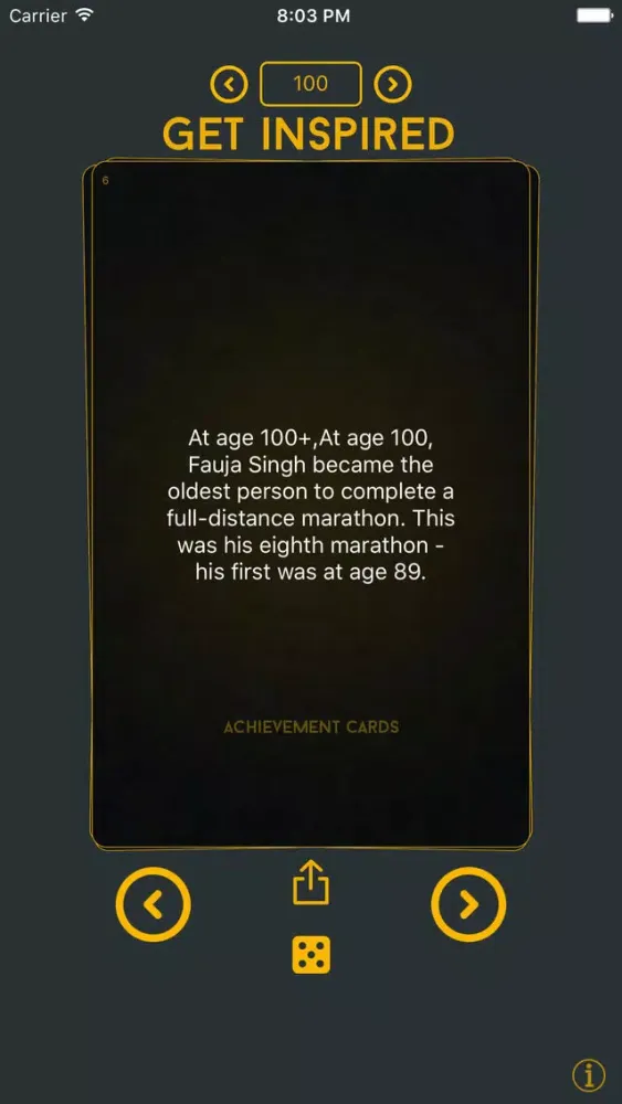 Tangkapan skrin Achievement Cards - What other people accomplished at your age
