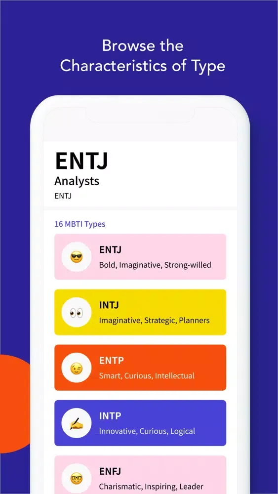 Capturas de tela do MBTI Diary