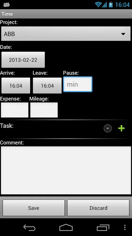 Timesheet Screenshots