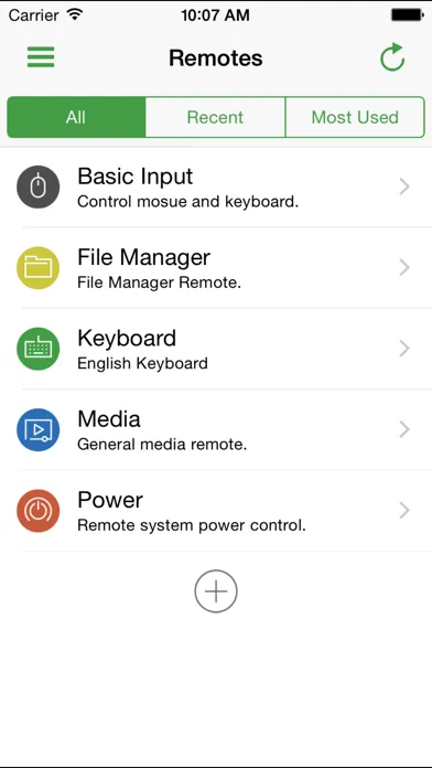 Unified Remote Ekran Görüntüleri