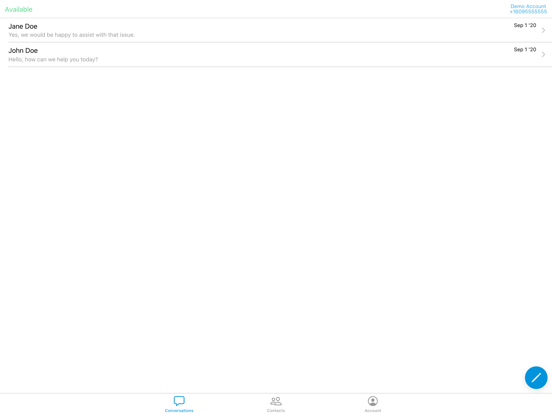 Capturas de tela do Unified Messenger iPad 