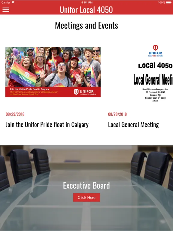 Captures d'écran de Unifor Local 4050 iPad 