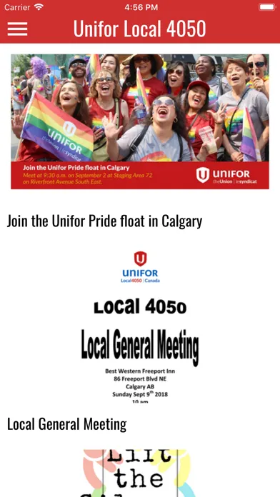 Captures d'écran de Unifor Local 4050