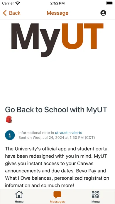 Tangkapan skrin MyUT Austin