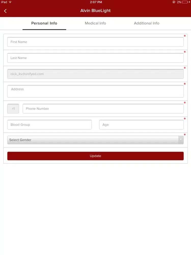 Zrzuty ekranu Alvin Bluelight iPad 