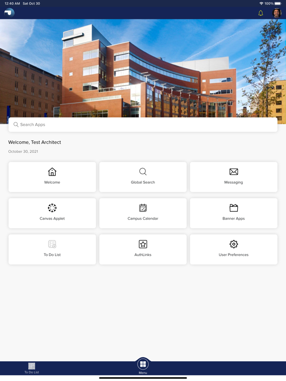 Tangkapan skrin Jefferson Student Portal iPad 