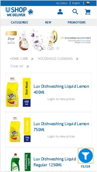 Capturas de tela do Ushop Unilever
