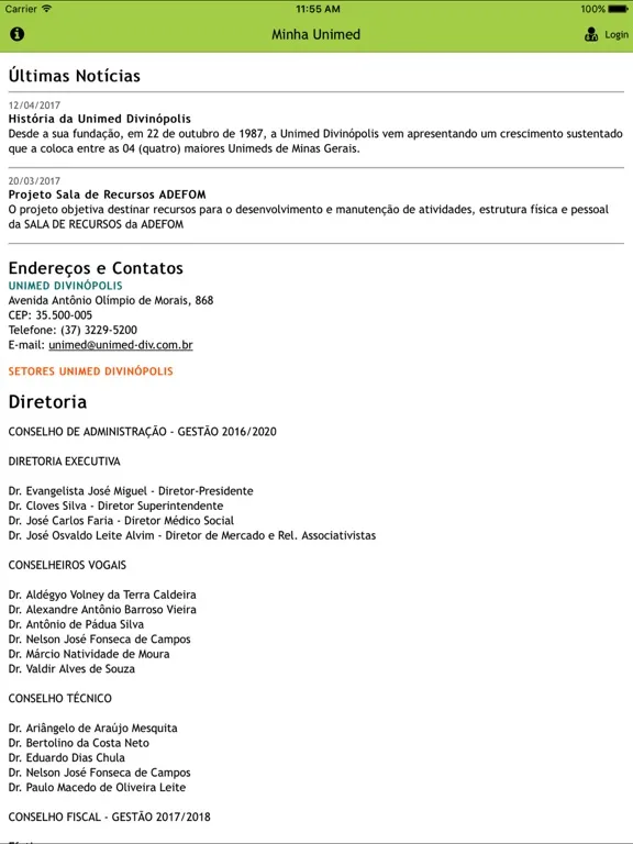 Minha Unimed Divinópolis iPad  Screenshots