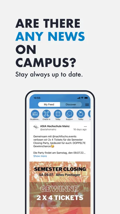Capturas de tela do Mainz Campus2Go